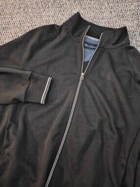 Robert Graham Men's Black Full-Zip Track Jacket Size S